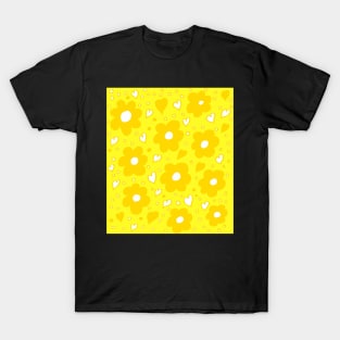 Daisies and Hearts Yellow T-Shirt